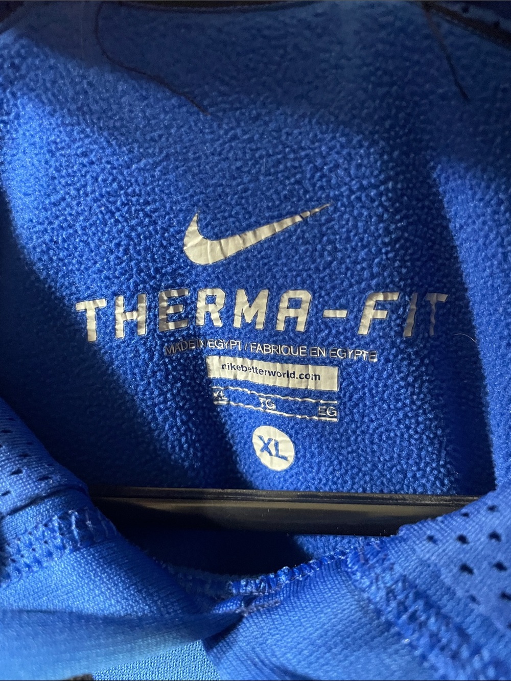 Nike Men's Royal Blue Hoodie with Black Swoosh - Picture 2 of 6